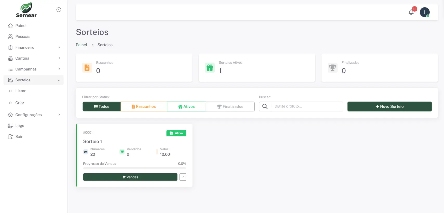Sorteios e Campanhas
